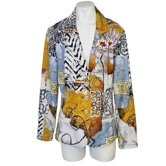 Simply Art by Dolcezza Good Enough Blazer Jacket Size M Art To Wear Stretch - Picture 1 of 8